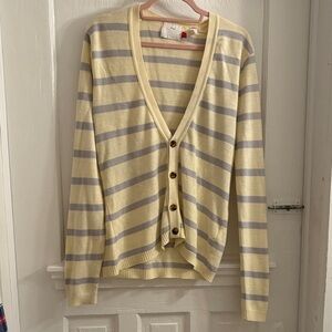 TM  DESIGN for Opening Ceremony Yellow and Gray Striped Cardigan